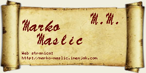 Marko Maslić vizit kartica